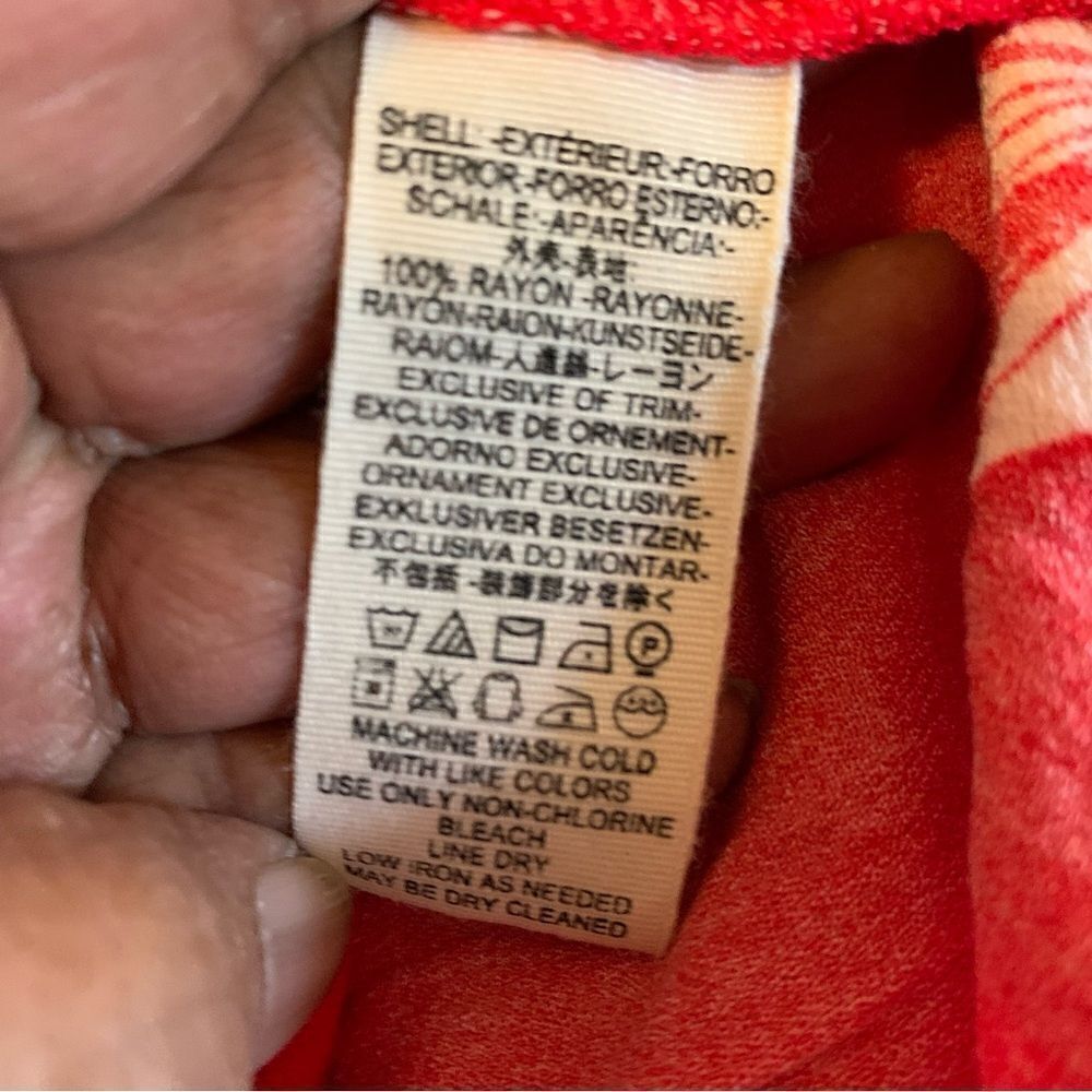 Boho Free People Top Rayon Red Floral Sz Small Gorgeous - Picture 6 of 7